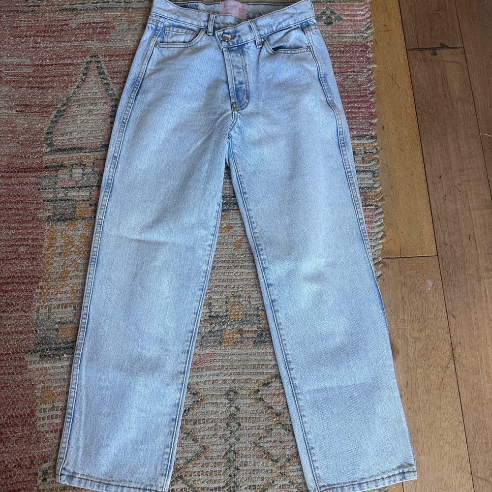 Revice denim criss cross waistband. Size 27
